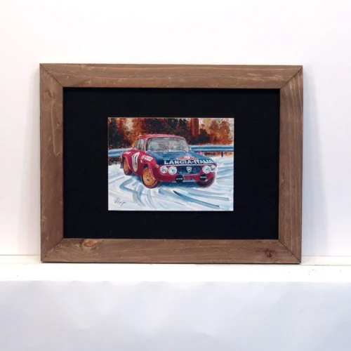 Enmarcado 28x21 listón+tela negra Lancia Fulvia Munari