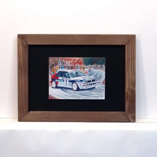 Enmarcado 28x21 listón+tela negra Carlos Sainz Lancia Delta